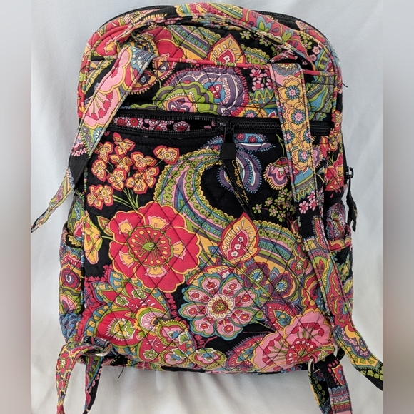 Vera Bradley Symphony in Hue Quilted Floral Paisley Backpack Bag Purse - Picture 2 of 12